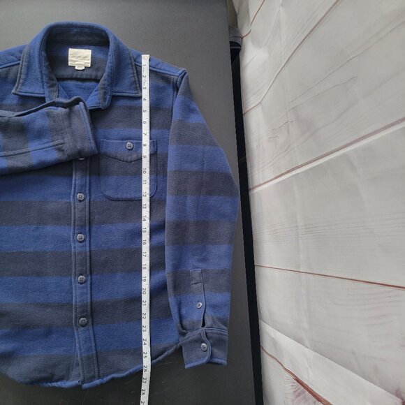 American Eagle Shacket Thick Shirt Jacket, Men’s M, Blue/Black Stripe, Heavy EUC - Picture 8 of 8